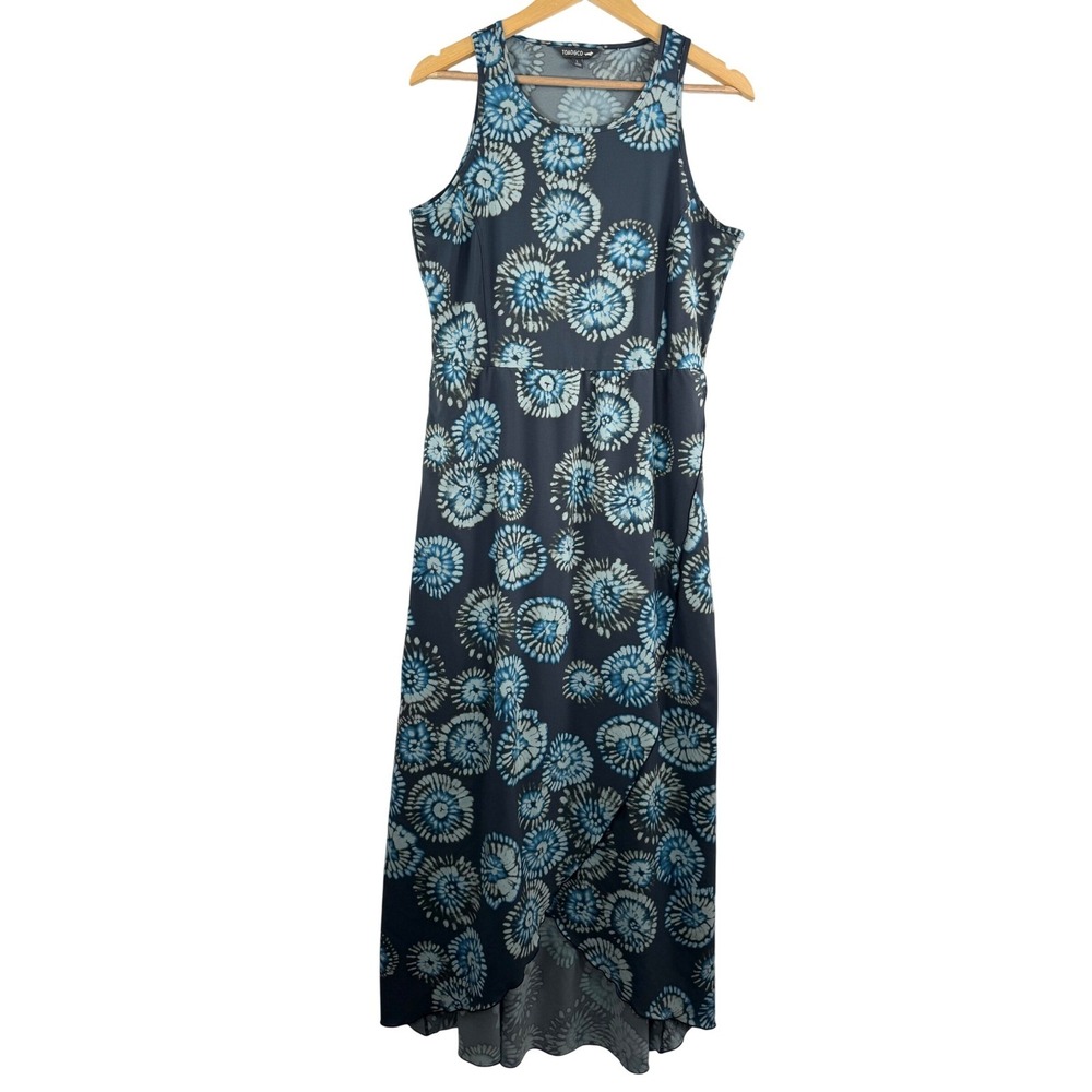 Toad&Co Navy Maxi Dress with Light Blue Floral Print